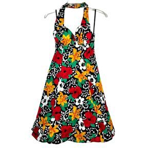VTG 90s DBA-LA Floral Halter Dress 7